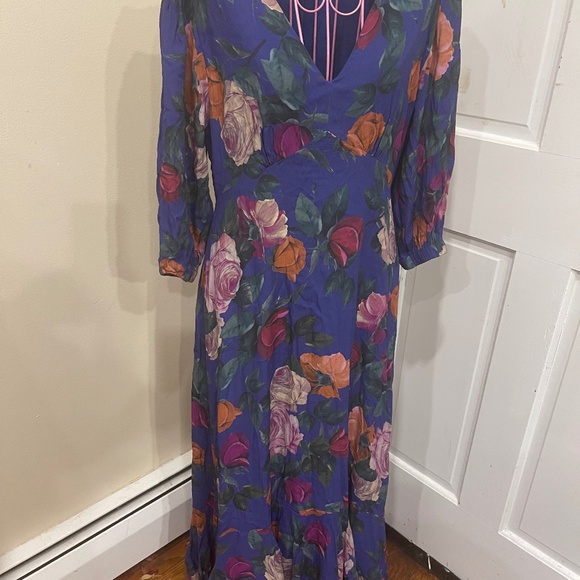 Anthropologie Floral Midi Dress SZ S